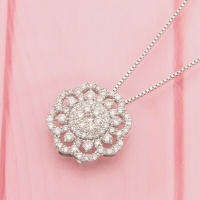 プラチナ 0.5ctダイヤモンド　シンメトリーペンダントネックレス　HH-019182