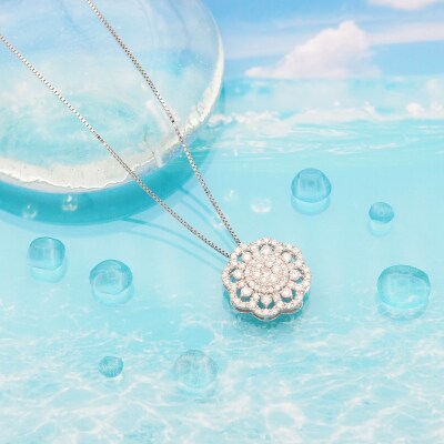 プラチナ 0.5ctダイヤモンド　シンメトリーペンダントネックレス　HH-019182