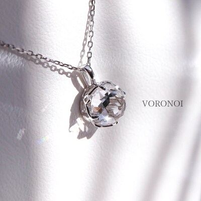 K10WG クリアクォーツ フラワーカット ネックレス　MINAMOセッティング VO0071PCQ