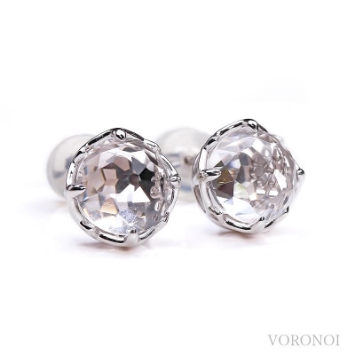 K10WG クリアクォーツ フラワーカット ピアス MINAMOセッティング VO0021ECQ