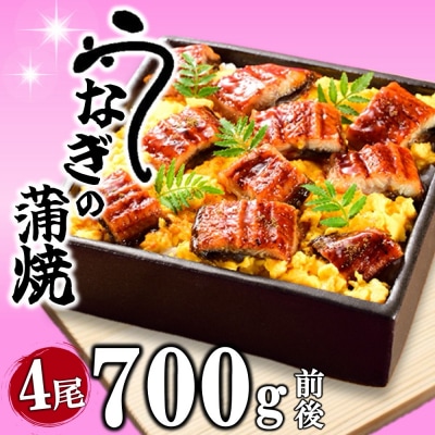 うなぎの蒲焼4尾(計700g前後)『1～2ヶ月前後でお届け!!』.AG191