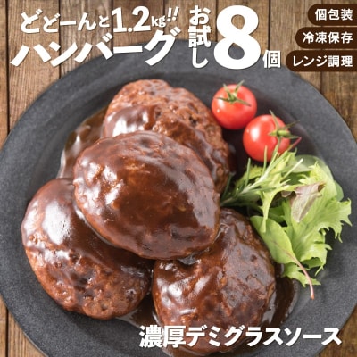 累計40万個突破記念!お試し1.2kg!デミハンバーグ【150g×8個】【訳あり】.ZI424