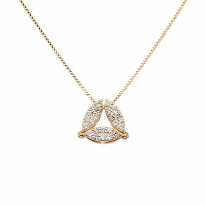 ジュエリー産地甲府 K18イエローゴールド2WAYダイヤネックレス 0.20ct　82026