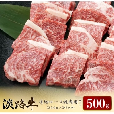淡路牛 厚切ロース焼肉用カット 500g(250g×2パック)　ao05158