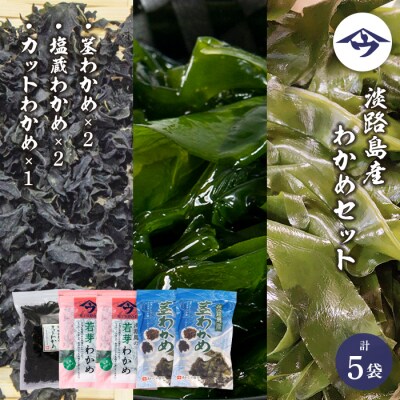 淡路島産 わかめセット(茎わかめ、塩蔵わかめ、カットわかめ)各1袋　as21054