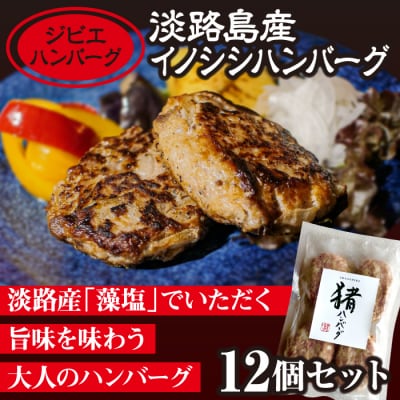【ジビエハンバーグ】淡路島産イノシシハンバーグ12個セット　as23010