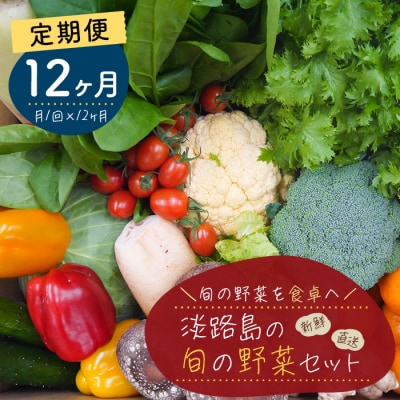 【定期便】淡路島の旬の野菜セット 1年コース(月1回×12回)　ah09006