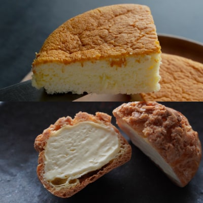 弁天堂 チーズケーキと人気返礼品(シュークリーム・エクレア・ブッセ)の詰合せセット　ab08045