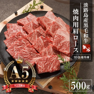 【A5ランク限定】淡路島産黒毛和牛 焼肉用肩ロース 500g　aa16083