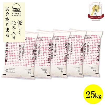 【毎月定期便】秋田県産あきたこまち白米25kg(5kg×5)全3回