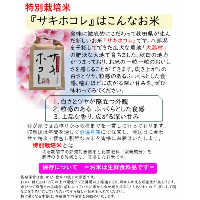 【3ヵ月毎定期便】特別栽培米サキホコレ10kg(5kgx2)全2回