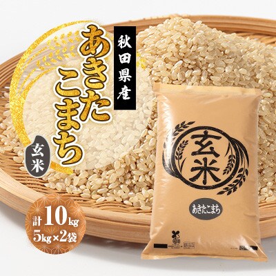 【毎月定期便】あきたこまち 玄米 10kg(5kg×2袋)全6回