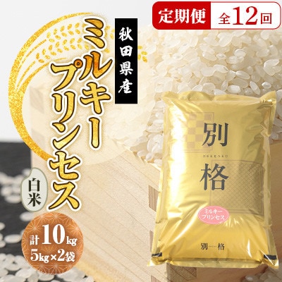 【毎月定期便】ミルキープリンセス 白米 10kg(5kg×2袋)全12回