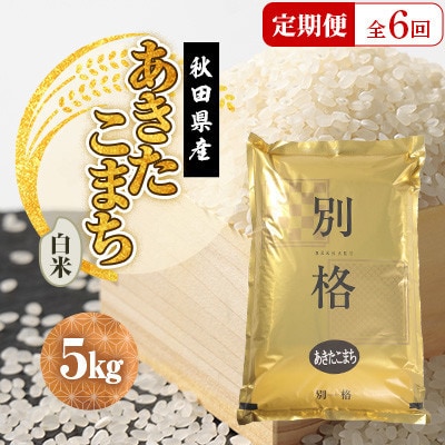 【毎月定期便】あきたこまち 白米 5kg全6回