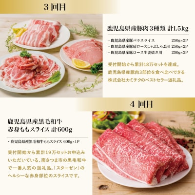 【定期便】畜産王国鹿児島の厳選お肉4種(全4回)