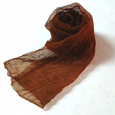 熊野番茶染め　シルクオーガンジースカーフ　こげ茶色(銅媒染)