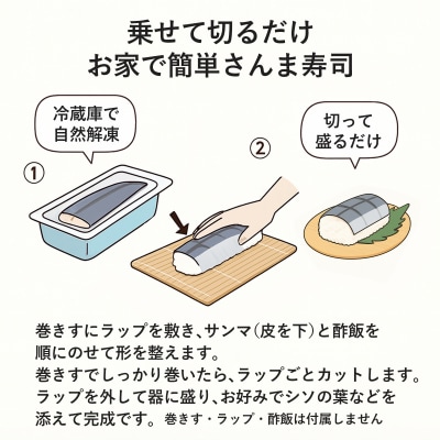 さんま寿司のネタ 4枚×2パック(骨なし) 酢飯にのせて巻くだけ 簡単 さんま棒寿司 寿司ネタ 寿司