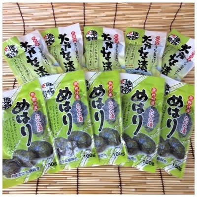 熊野特産　たかな漬「めはり」100g×10袋　きざみ用100g×10袋