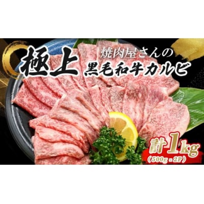 焼肉屋さんの極上黒毛和牛カルビ　特製醤油だれ漬け　500g×2パック