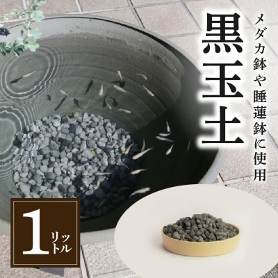 黒玉土1リットル　めだか鉢 金魚鉢 メダカ 鉢 陶器 睡蓮 多孔質土　H100-108