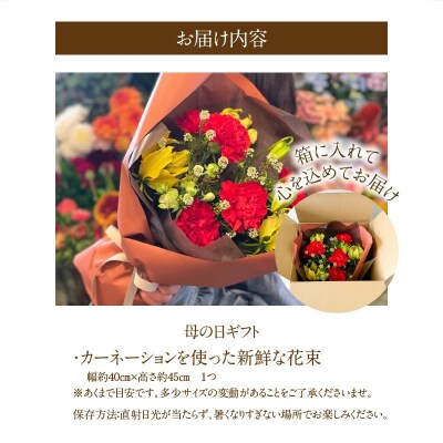 【母の日ギフト】カーネーションを使った新鮮な花束  H143-027