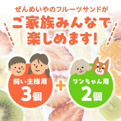 甘さ控えめ!八百屋が厳選したワンちゃん&飼い主様フルーツサンドセット 5個セット　H151-017