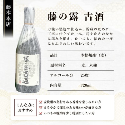 諸塚村産 地焼酎 4本詰合せ 園の露・藤の露