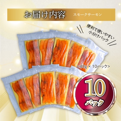 国産スモークサーモン 切り落とし 400g (40g×10P) 小分け 広島レモンサーモン