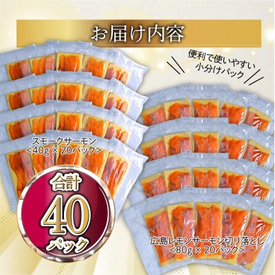 レモンサーモン詰合せセットH 2.4kg 切落(80g×20p)+スモーク(40g×20p)