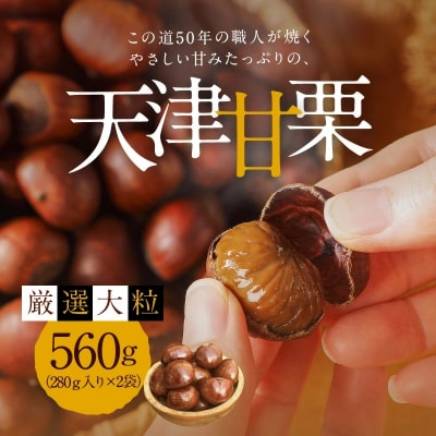 ＜予約受付＞この道50年の職人が焼く「厳選大粒」天津甘栗 560g! H045-103