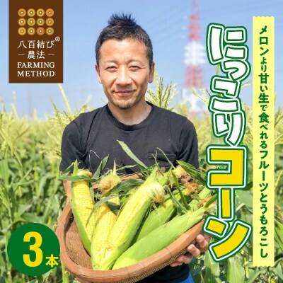 【2026年発送】(お試し)メロンより甘い 生とうもろこし“にっこりコーン” 3本 H095-035