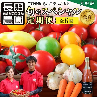 【大好評の定期便】1月～6月毎月発送!6か月楽しめる長田農園旬のスペシャル定期便 H004-250