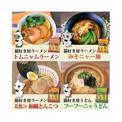 【猫好き用ラーメン&うどん】BOX付き!8食セット　H008-274