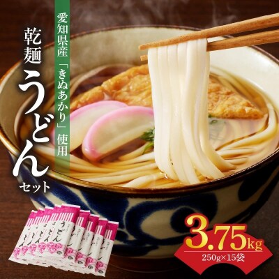 【乾麺】碧海の恵み うどん 愛知県産 徳用セット3.75kg(250g×15袋)　H008-275