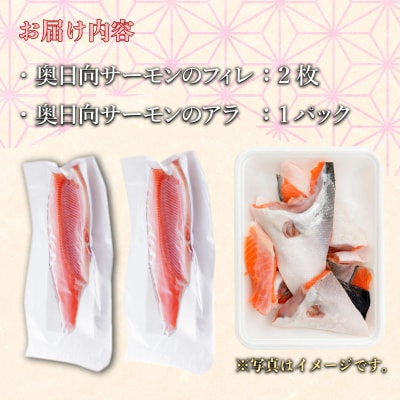 【ふるさと納税】奥日向サーモン フィレ2枚とアラ1パック　魚 海鮮 ご当地サーモン 西米良村 