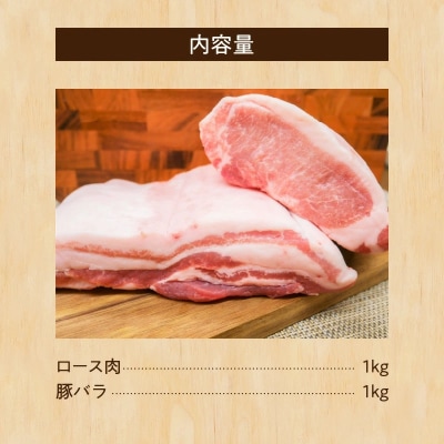 “三州あおみ豚” ブロック肉セット 計2kg(ロース肉&豚バラ)  H030-019