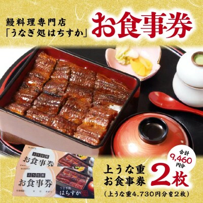 鰻料理専門店「うなぎ処はちすか」お食事券 2枚 H026-041