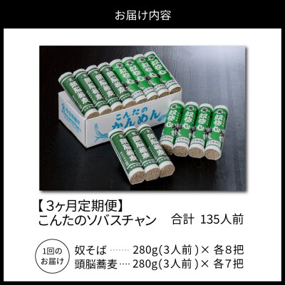 【3ヶ月定期便】こんたのソバスチャン 45人前【今田製麺所】