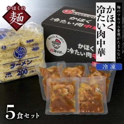 かほく冷たい肉中華5食セット【かほく冷たい肉そば研究会】