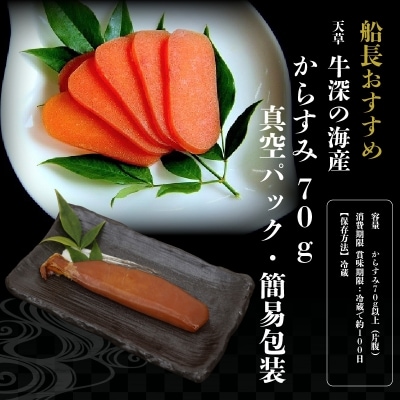 からすみ片腹 70g以上 家庭用(真空パック・簡易包装)_S073-005