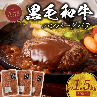 熊本県天草産 黒毛和牛A4-A5等級　ハンバーグパテ約1.5kg_S001-017A