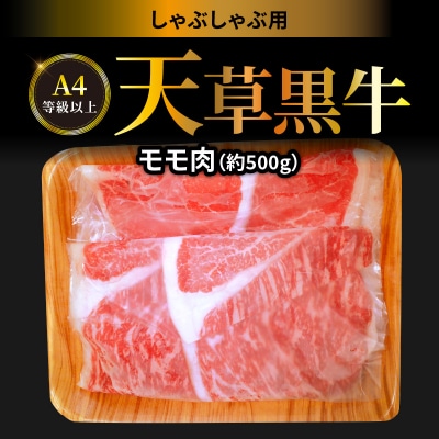 天草黒牛 しゃぶしゃぶ用 もも肉 約500g A4等級以上～_S074-014