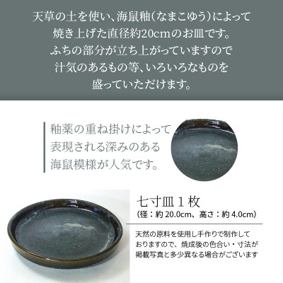 青ナマコ釉七寸皿 1枚_S045-006A