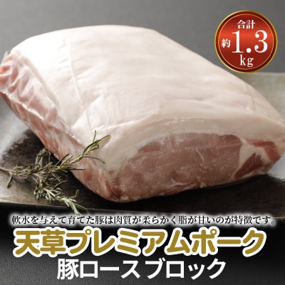 天草プレミアムポーク 豚ロース ブロック 約1.3kg_S058-023A