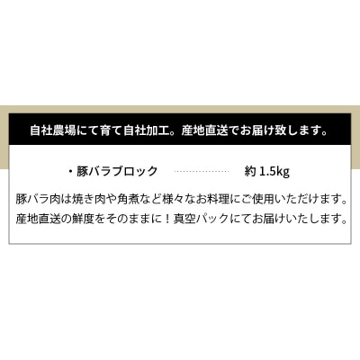 天草プレミアムポーク 豚バラ ブロック 約1.5kg_S058-024A