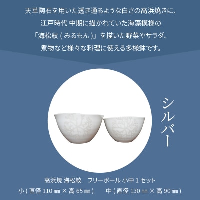 天草 高浜焼フリーボール 小中セット(シルバー)_S026-023