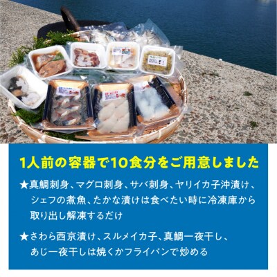 食べ比べ10種類!天然鮮魚の刺身&おつまみセット_S059-023