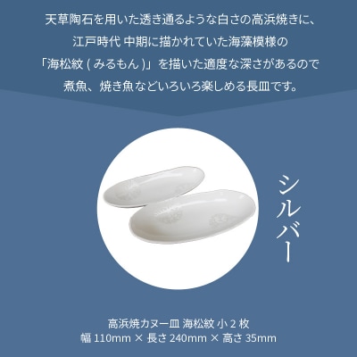 天草 高浜焼カヌー皿 小2枚 計2枚入りセット(シルバー)_S026-049