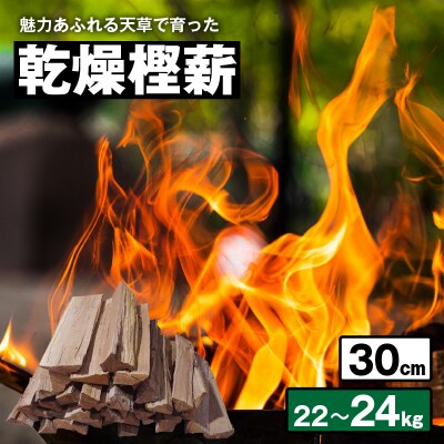 魅力あふれる天草で育った乾燥樫薪(天樫　長さ30cm　22～24kg)_S163-001