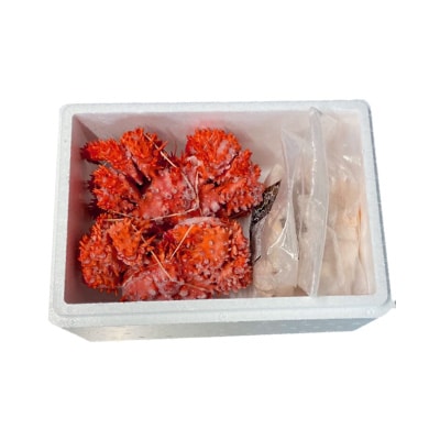 【北海道根室産】花咲かに400g～550g×2尾、たこ唐×2P B-30048